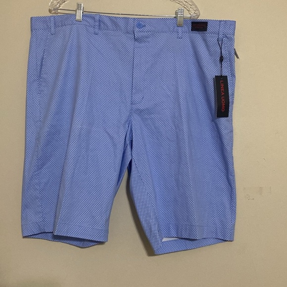 Linea Uomo Men's Blue Shorts performance stretch polka dots 46 vacation golf Y2K - Picture 9 of 9